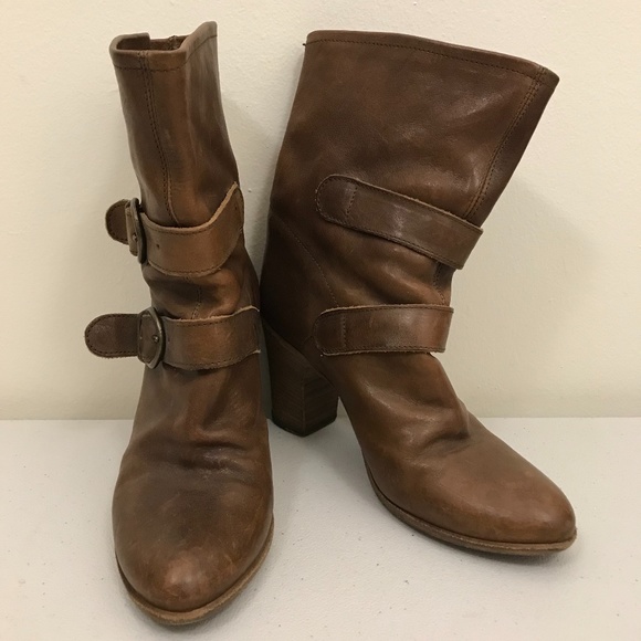 FIORENTINI+BAKER Cognac Two Buckles Pull On Boots - Picture 1 of 11
